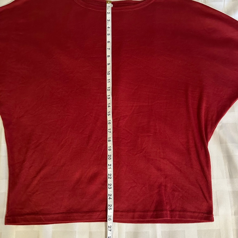 Brick red shirt with dolman sleeves - Picture 3 of 7